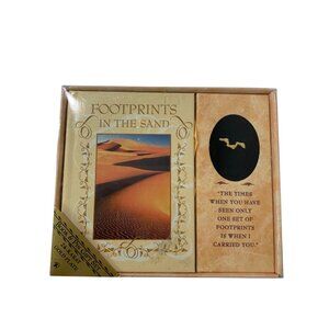 Footrprints in the Sand Book and Pin Gift Set 24K Gold Plated